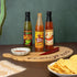 Set 3ct Fajita Fiesta Pepper Board Gift with Hot Sauces, - Great gift idea for Cinco de Mayo Celebrations, Father's