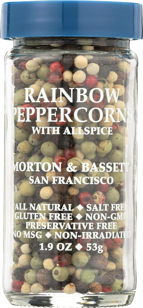 Morton & Bassett Rainbow Peppercorn with Allspice, All Natural, Kosher, MSG Free,