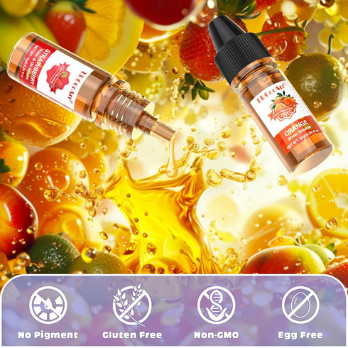 Food Flavoring Oil - 16 Liquid Lip Gloss Concentrated Flavoring Oils for Baking, Cooking, Drinks, 0.25 Fl Oz