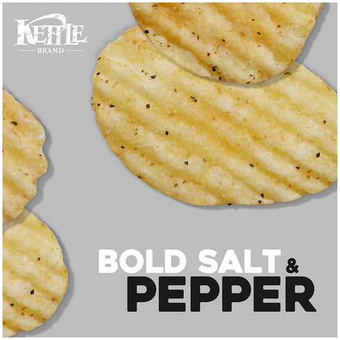 Kettle Foods Potato Chips, Krinkle Salt & Fresh Ground Pepper, 5 Oz