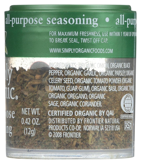 Simply Organic All-Purpose Seasoning, Certified Organic, 0.42 oz