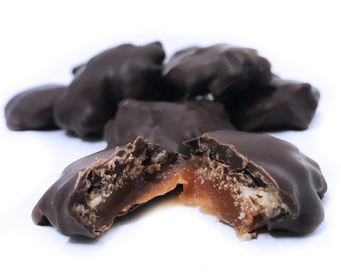 2 lbs Gourmet Dark Chocolate Rice Crispy Caramel Clusters by It's Delish, | Kosher, Non-Dairy