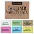 Sweetener Variety Pack, 300 Count (50 Each) Sugar, Raw Turbinado, Saccharin, Stevia,