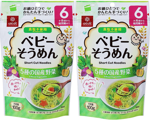 HAKUBAKU Small-sized Somen Noodles Mix Vegetable x 2 bags