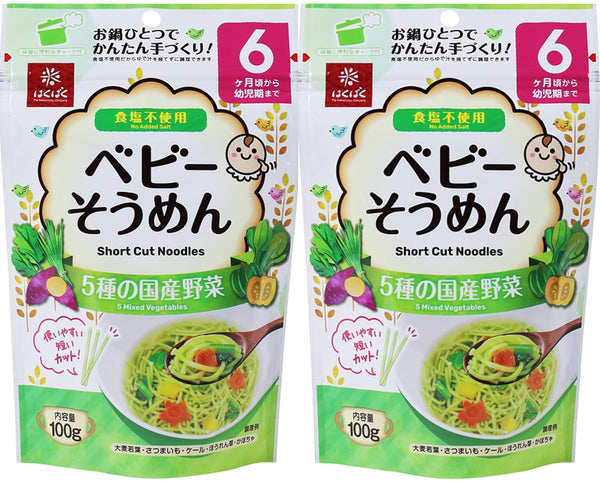 HAKUBAKU Small-sized Somen Noodles Mix Vegetable x 2 bags
