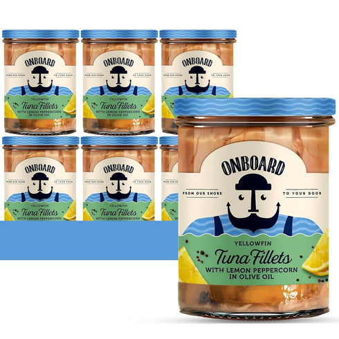 ONBOARD Yellowfin Tuna Fillets, Mediterranean Seafood Diet | Pescatarian Jarred Atun, Fresh