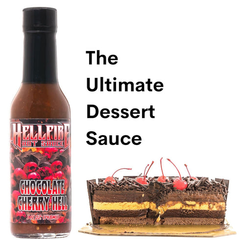 Hellfire Hot Sauce Chocolate Cherry Hell - Gourmet Dessert Hot Sauce With Fruit and Chocolate, 5 oz.