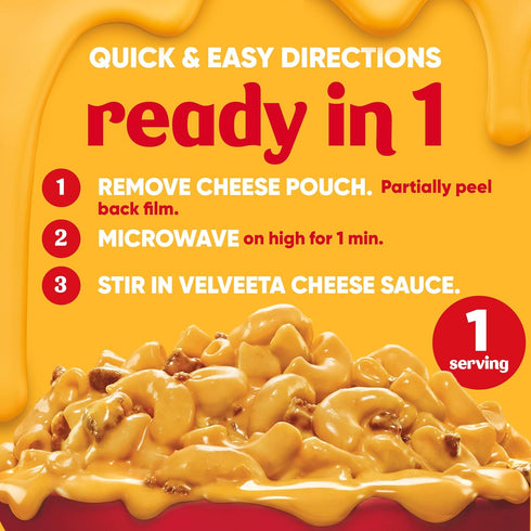 9 oz Velveeta Cheesy Bowls Ultimate Cheeseburger Mac Microwave Meal, Tray