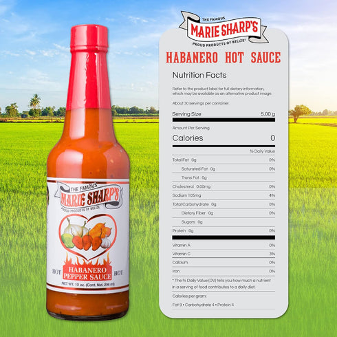 Marie Sharp’s Habanero Hot Sauce, 10-Fluid Ounce - Marinade & Dips (Pack of 2)