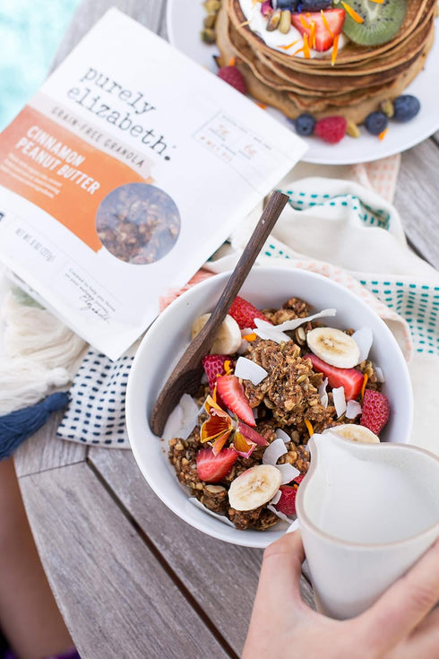 (6 48oz Purely Elizabeth, Cinnamon Peanut Butter, Keto Granola with MCT Oil, Grain-Free Ct, Bulk)
