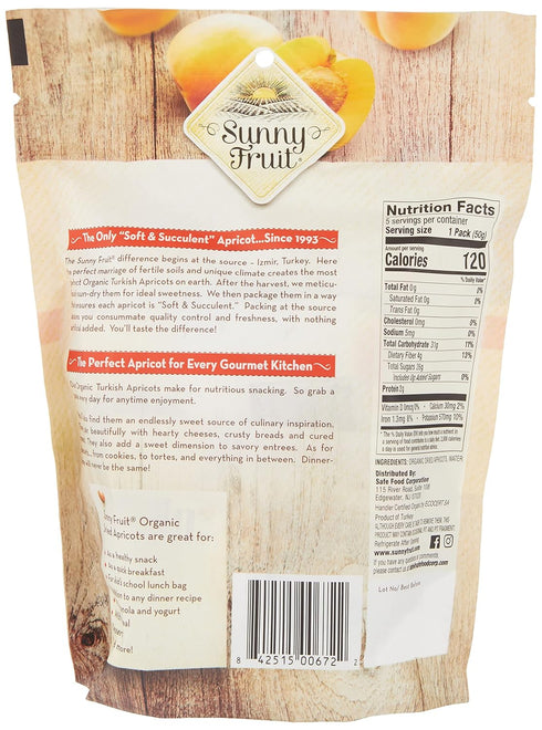 Sunny Fruit Organic Apricots, Soft and Succulent Dried Turkish Apricots