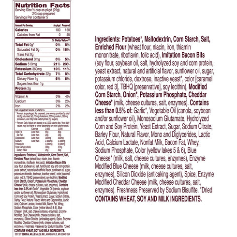 5.1 oz (Pack 12) Betty Crocker Cheddar and Bacon Potatoes, Made with Real Cheese