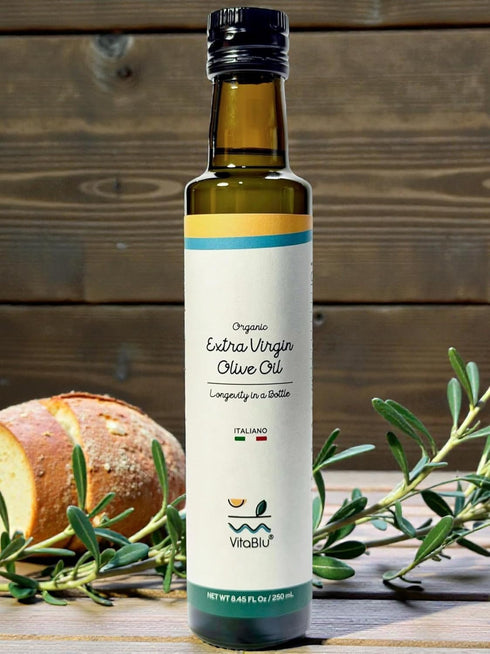 VitaBlu 250ml 771 24/25 Mediterranean Sardinian Organic Extra Virgin Olive Oil High Polyphenols mg/kg New Harvest