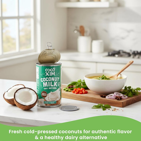 100% 400ml (Pack 12) COCOXIM Natural Coconut Milk, of | Zero Added Sugar | Rich & Creamy for Cooking | Halal & Kosher