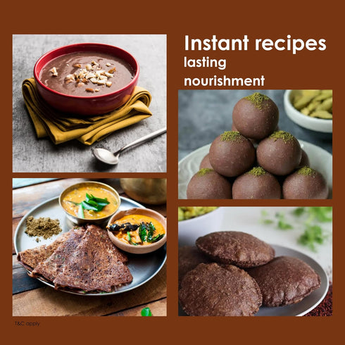 Ecomytra 100% 1lb (454g) Sprouted Finger Millet Flour (Ragi) Gluten Free & High Calcium Superfood Sprouted Rich in Iron