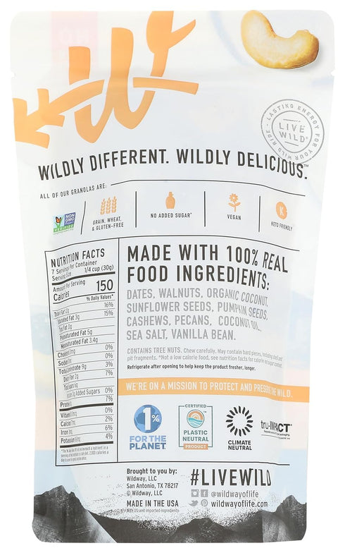 8 Wildway, Granola Coconut Cashew, Ounce