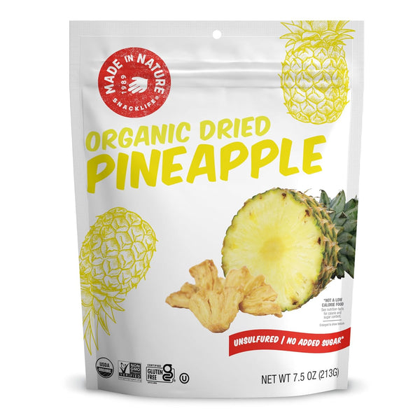 Made In Nature Organic Dried Pineapples, 7.5 Ounce (Pack of 1) – Vegan, Non-GMO, Gluten Free