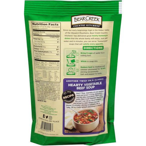 9.0 (Pack 6) Bear Creek Soup Mix, Vegetable Beef, Ounce