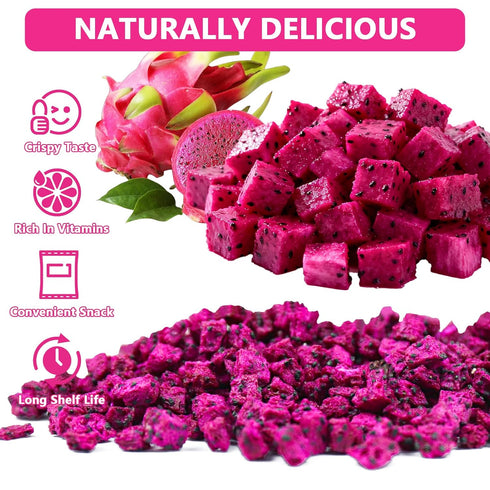 QZLGD 19.40Z/550g, Freeze-Dried Dragon Fruit, Freeze-Dried Fruit, Dragon Frui-t Snacks, No Sugar Added, for Drink
