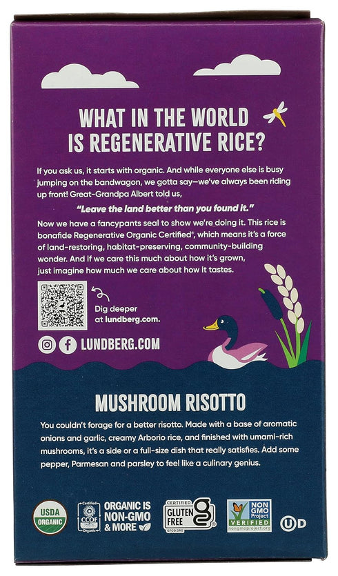 20 (5.9 oz, 1-Pack) Lundberg Family Farms - Traditional Italian Risotto, Porcini Wild Mushroom, Convenient Side Dish