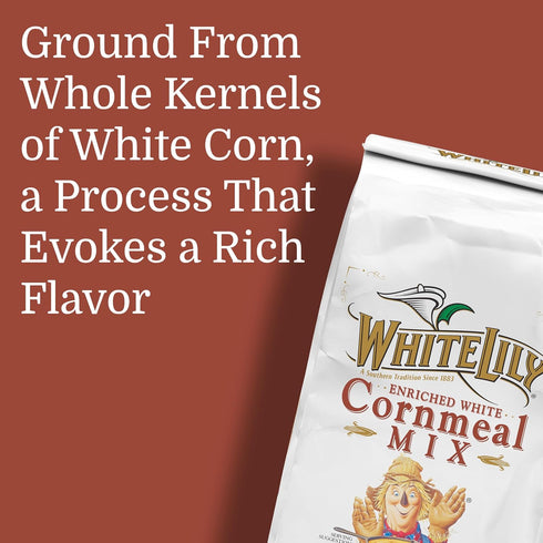 2 pack, 5 lb White Lily Buttermilk Cornmeal & Enriched White Corn meal Mix, Each, with Stock Your Home Conversion