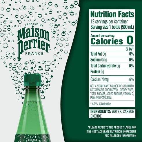 16.9 Oz 12 Count Maison Perrier Ultimate Sparkling Water, Fl Plastic Water Bottles