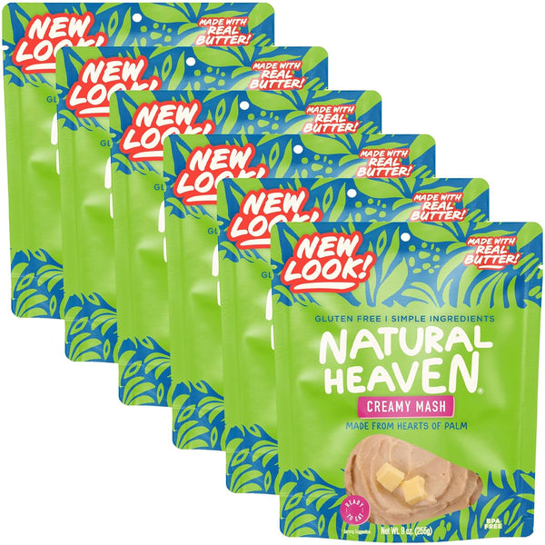 Natural Heaven Creamy Mash, Hearts of Palm, 6-Pack Naturally Rich in Potassium,