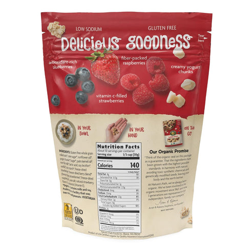 Summer 11 (Pack 3) Nature's Path Organic Gluten Free Berries Granola, Ounce