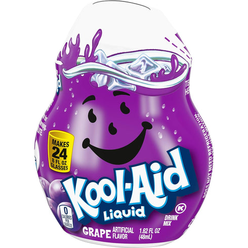1.62 oz (Pack 8) Kool-Aid Grape Liquid Drink Mix, Caffeine Free, fl Bottle