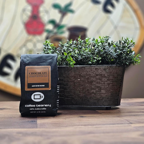 12oz 100% Chocolate Peanut Butter Cup Decaf Coffee by Coffee Beanery | Flavored Decaf Coffee Ground Medium Roast Coffee