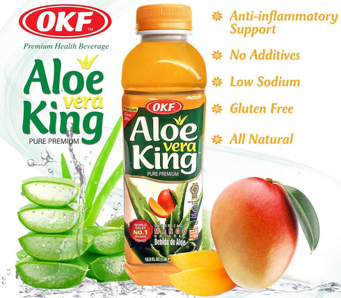 16.9oz (Pack 10) Okf Aloe Vera King Mango Drink