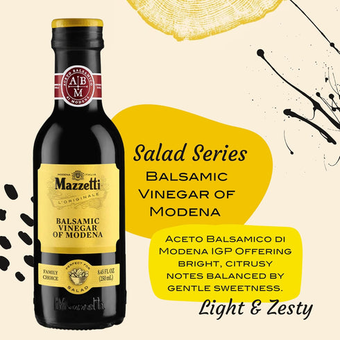 8.45 Oz, Mazzetti Balsamic Vinegar of Modena PGI, Fl Versatile, Light & Zesty, Perfect for Salad Dressings