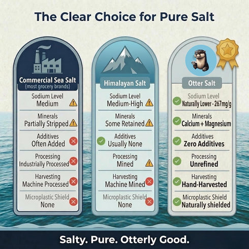 Otter Salt 1.1lb Hand-Harvested Coarse Sea Salt | Finishing & Cooking Salt | Mineral-Rich, Naturally Lower Sodium |