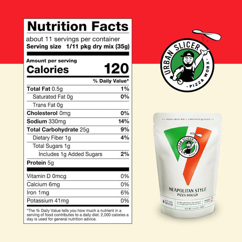 13.4 oz. 2 Urban Slicer Pizza Worx, Make-At-Home Pizza Dough Mix, Neapolitan-Style, Classic Artisan Crust, Bag, Makes