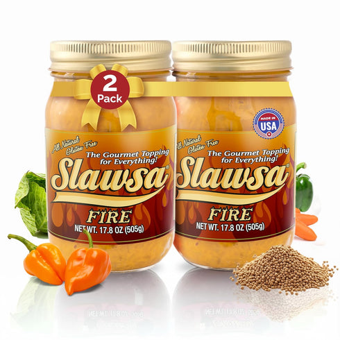 Habanero Relish for Sausages and Burgers 2-Pack Slawsa Fire Gourmet Cabbage Topping