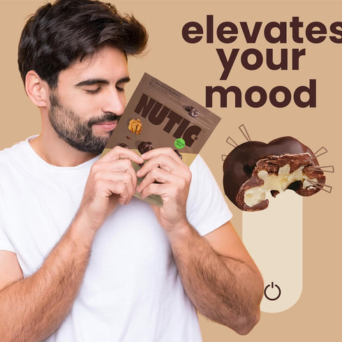 2 Lb, (Pack 1) Nutic Dark Chocolate Covered Walnuts - Premium Roasted Walnuts Drenched in Rich Dark Chocolate