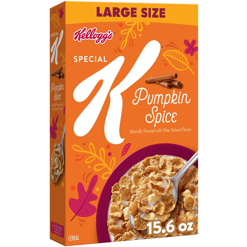 Kelloggs Special K Breakfast Cereal, Fiber Cereal, Large Size, Pumpkin Spice, 15.6oz