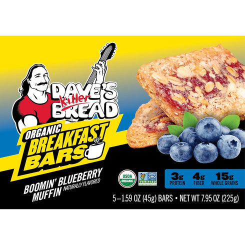 Dave's Killer Bread Boomin' Blueberry Muffin Naturally Flavored Organic Breakfast Bars, 5