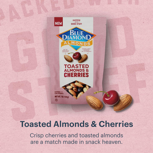 5g 7 (Pack 1) Blue Diamond Almonds, Toasted Almonds and Dried Cherries Make For Sweet, Tart, and Healthy Snacking