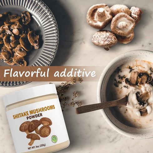 9oz Shiitake Mushroom Powder, Umami Seasoning - Made of natural dried shiitake mushrooms for Risotto, Soups, Meat rubs