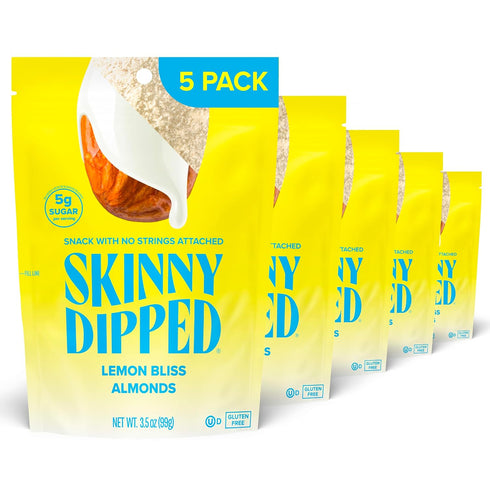 SkinnyDipped Lemon Bliss Almonds, Healthy Snack, Plant Protein, Gluten Free, 3.5 oz