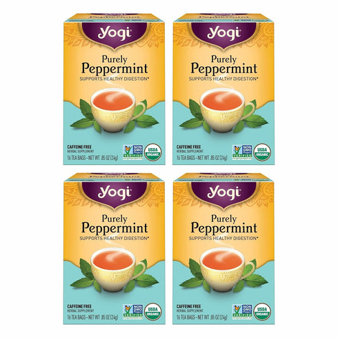 Yogi Tea Purely Peppermint - 16 Bags per Pack (4 Packs) -