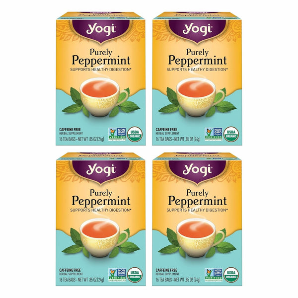 Yogi Tea Purely Peppermint - 16 Bags per Pack (4 Packs) -