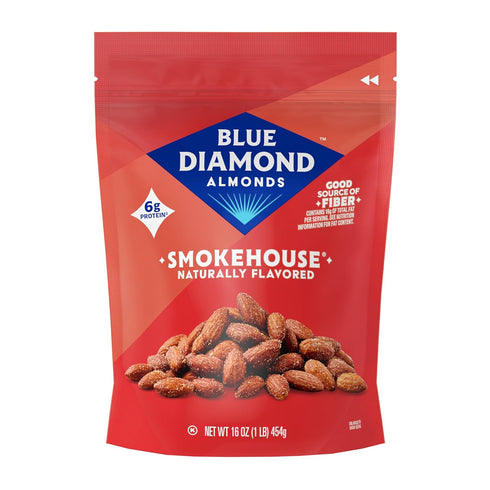 Blue Diamond Almonds Gluten Free Smokehouse Flavored Snack Nuts, 16 Oz Resealable
