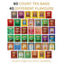 (60 Count) 40 Twinings Tea Bag Sampler Variety with Walnut Wooden Organizer Different Flavours, Gift for Tea Lovers: