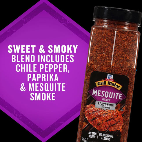 24 oz 24 McCormick Grill Mates Mesquite Seasoning, - One Ounce Container of Mesquite BBQ Spice, Versatile Use