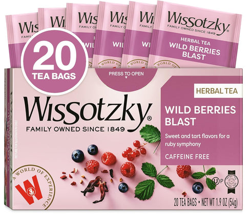 Wissotzky Wildberry Blast Herbal Tea (20 Tea Bags) | Berry Blend |