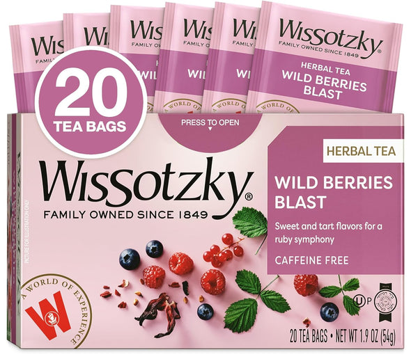Wissotzky Wildberry Blast Herbal Tea (20 Tea Bags) | Berry Blend |