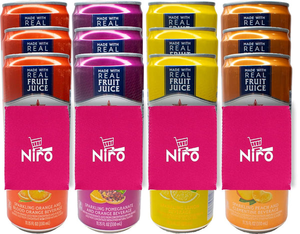 Niro Assortment Italian Sparkling Drinks | Zero Sugar | 12 Pack Variety