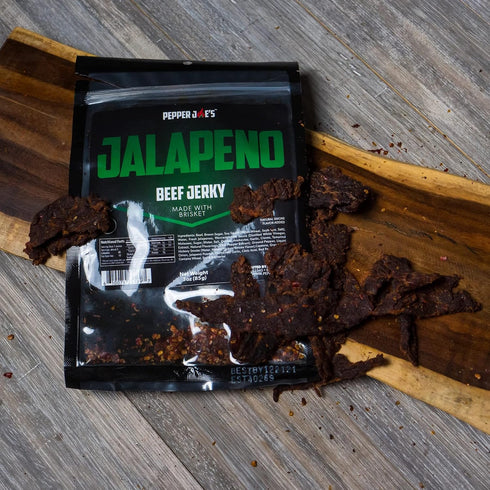 3 (3 Pack) Pepper Joes Jalapeno Beef Jerky Premium Beef Brisket Jerky Cuts Covered with Fresh Spicy Jalapenos, Sweet